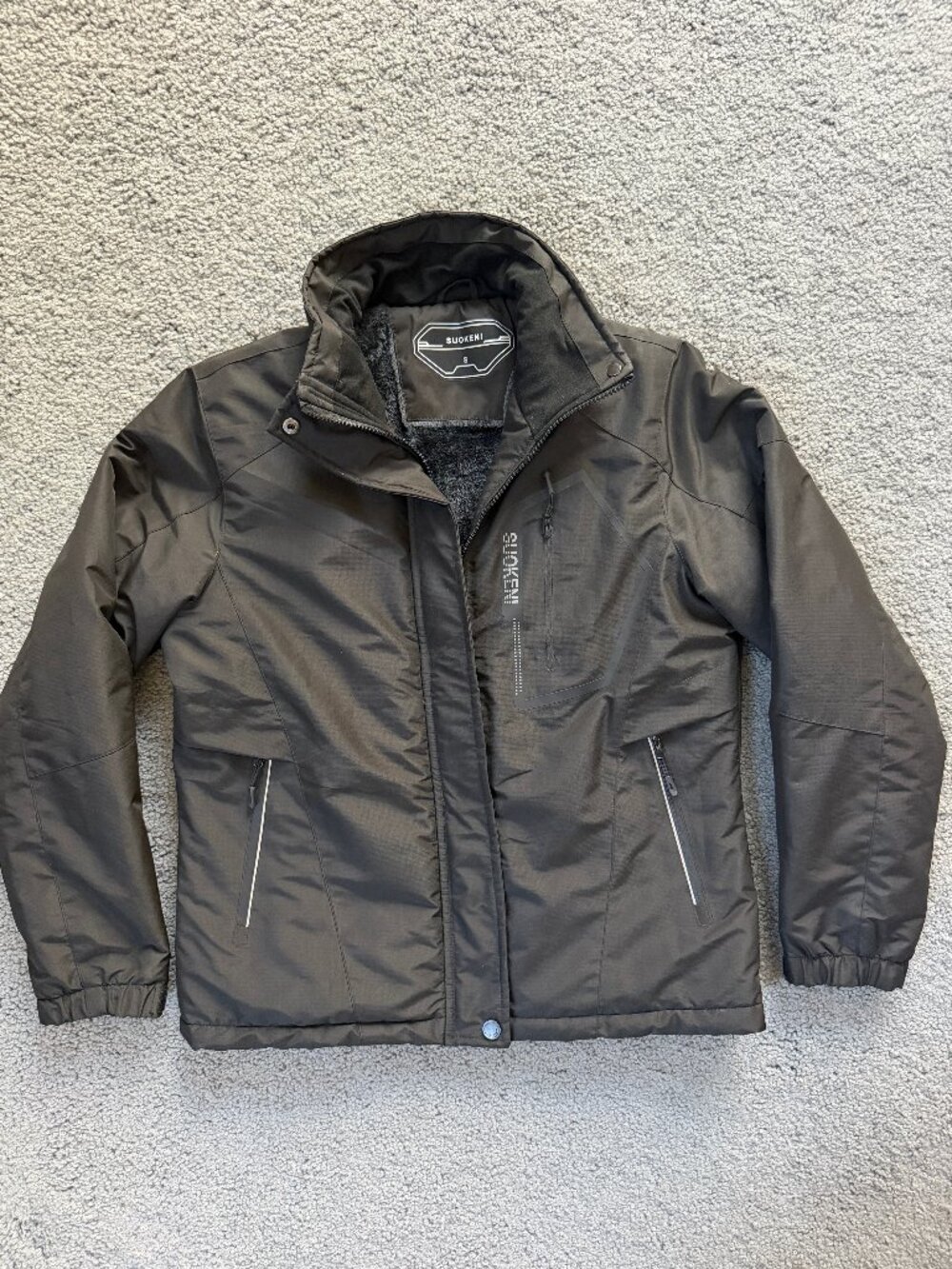 SUOKENI Waterproof Winter Ski Snowboarding Jacket Coat Black Small Fleece